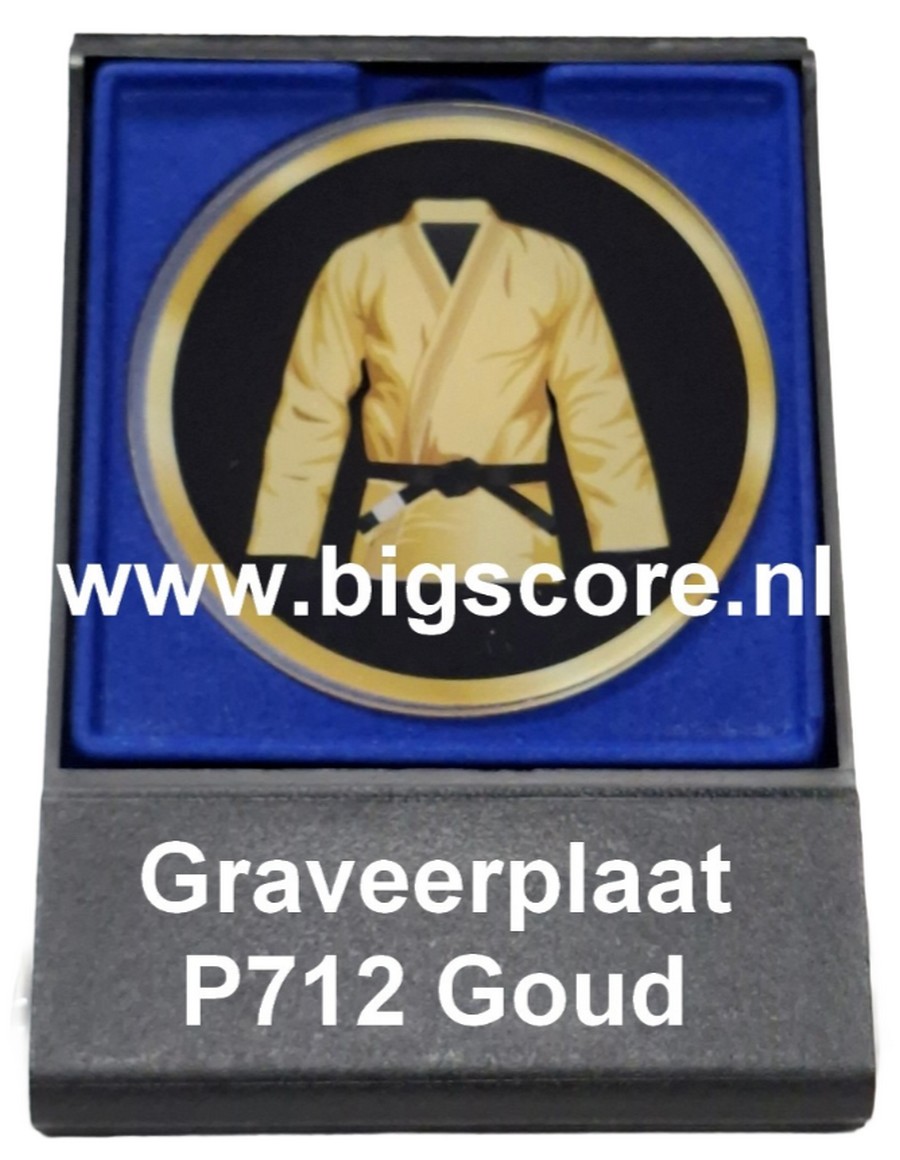 Judo Acryl in medailledoosje Blauw-Zwart G/Z/B